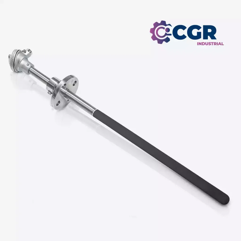 Termocupla tipo K con funda carburo de silicio soporta hasta 1700 °C