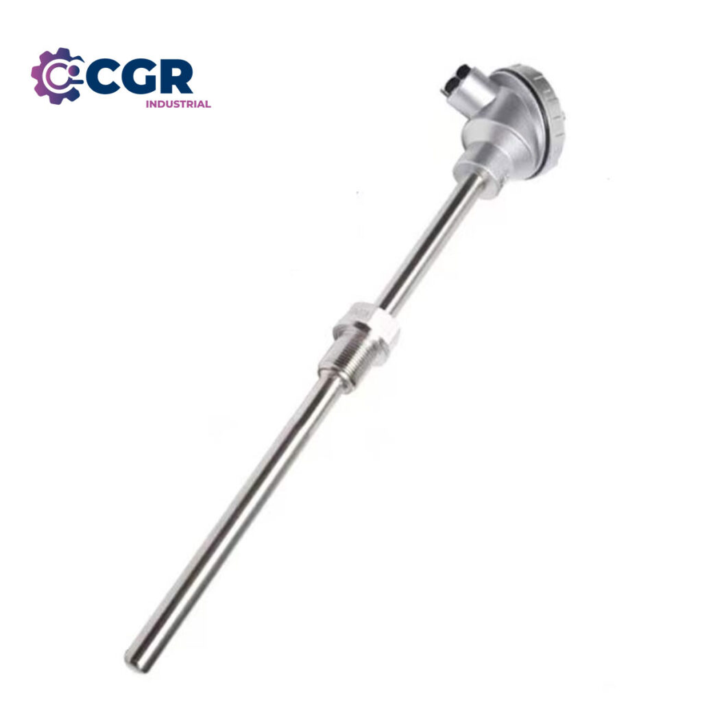 Termocupla tipo K con funda y extensión metálica con conexión roscada