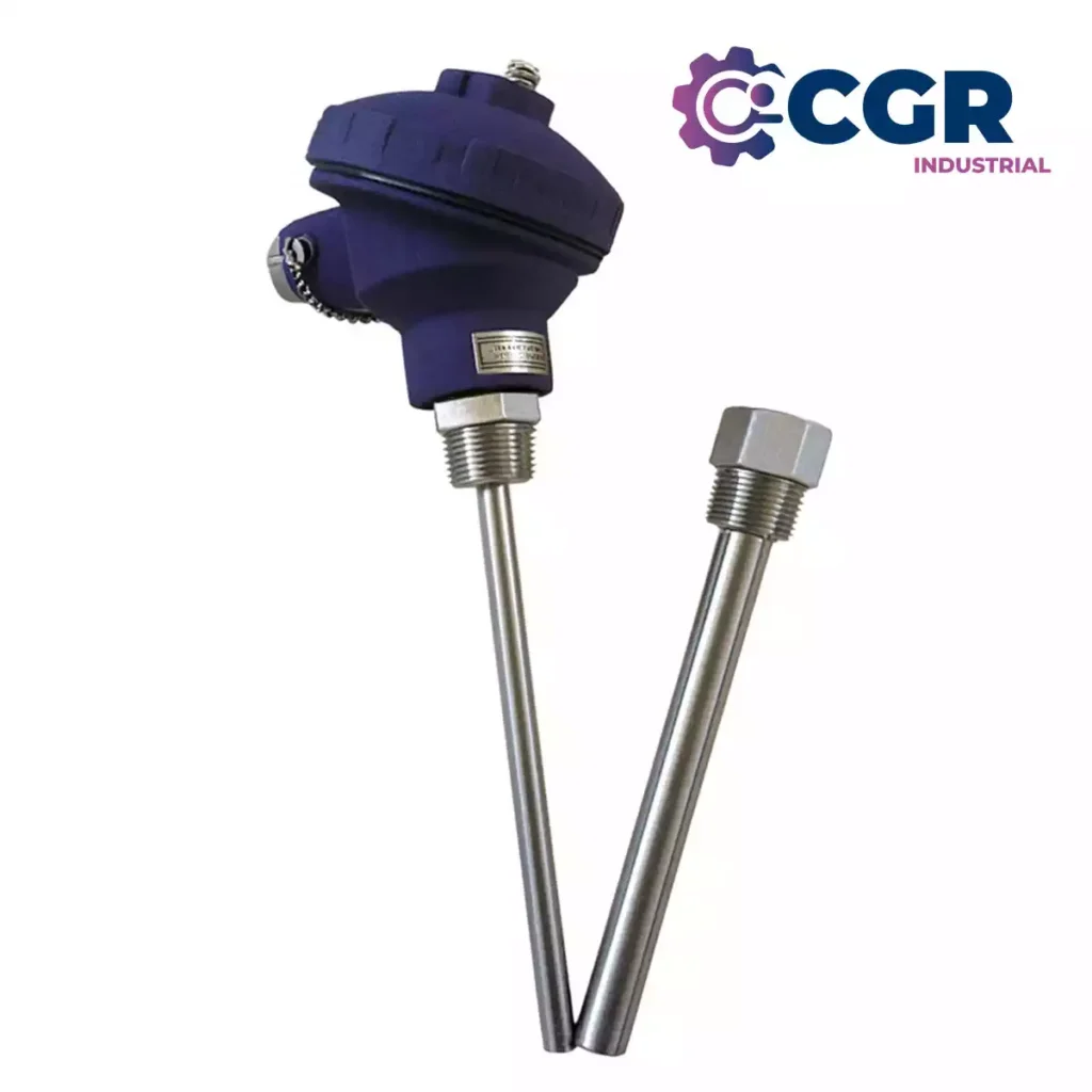 Termocupla tipo J con termopozo metálico roscado