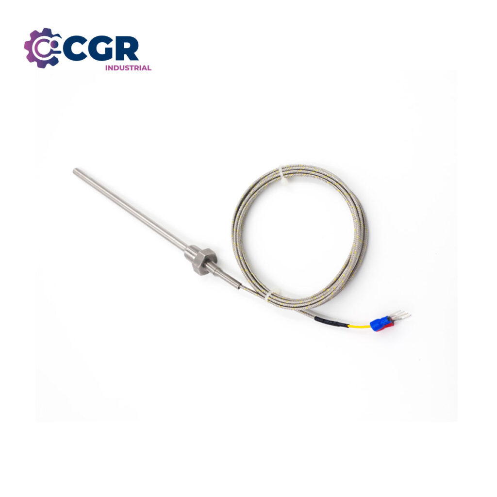 Termocupla tipo K precableado con bulbo recto y conexión roscada