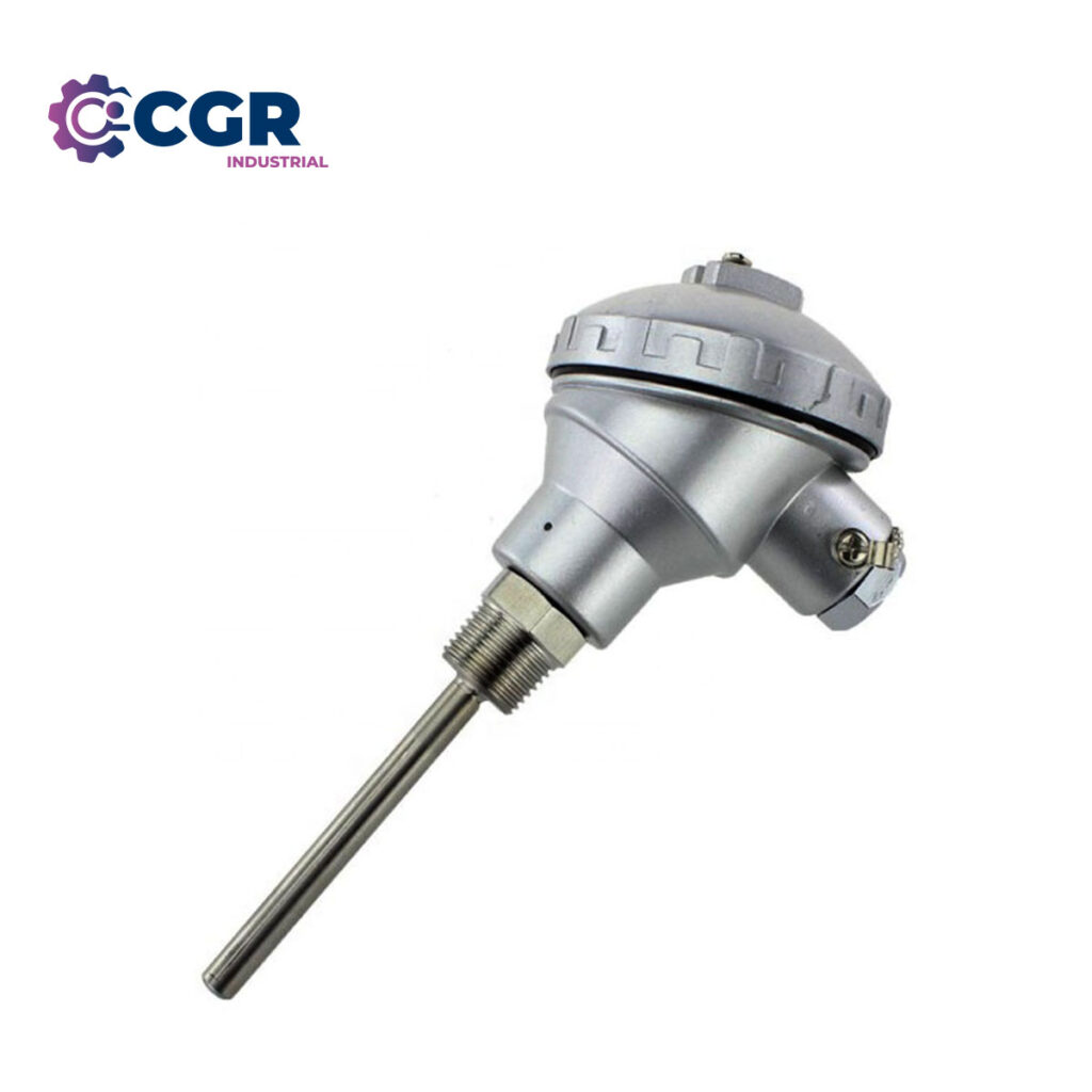 Termocupla tipo K con funda metálica y conexión roscada