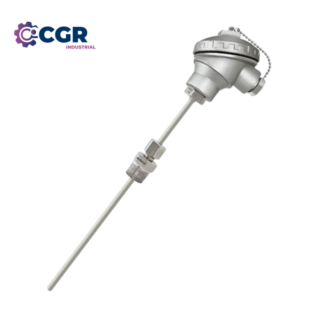 Termocupla tipo K con funda metálica y conexión roscada móvil
